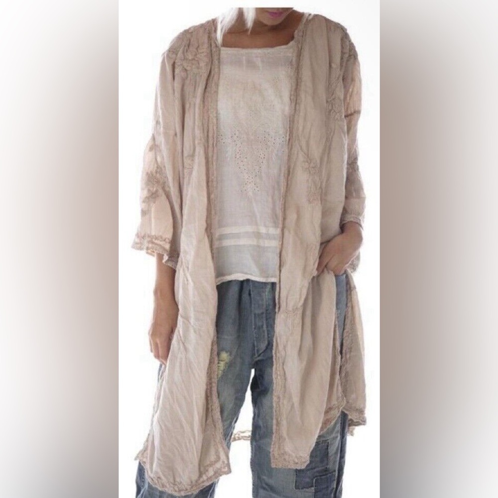 Magnolia Pearl Constance Kimono is Soft, Pale Pink